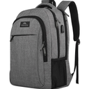 MATEIN Travel Laptop Backpack, Business Anti Theft Slim Sturdy Laptops Backpack with USB Charging Port, Water Resistant College School Computer Bag Gift for Men & Women Fits 15.6 Inch Notebook, Grey
