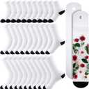 Toulite 15 Pairs White Sublimation Socks Blanks Polyester Socks Heat Transfer 2 Pcs Metal Sublimation Sock Jig, 3 Sizes (Black Sole)