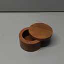 Solt Holder Stylish Brown Acacia Wood Salt Box with Swivel Cover, Countertop Spice Storage Container