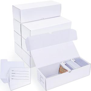 Trading-Card Storage Box, 8-Pack 600 Count Corrugated Cardboard Storage with dividers & labels for TCG/Magic/Mtg storage and Collection, 10.4 INCH Horizontal