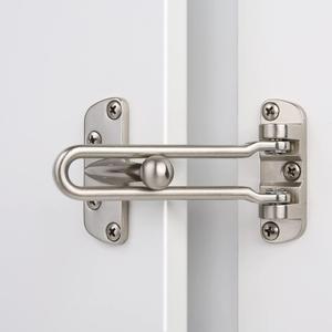 HASWARE Home Security Door Lock Swing Bar,Black Alloy Anti-Theft Door Guard Latch for Front and Inside Door, Safety Childproof Reinforcement Door Stopper (Silver)