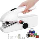 Handheld Sewing Machine for Beginner, Portable Mini Small Sewing Machine with Sewing Kit, DIY Home Travel Electric Machine for adult and kid outdoor(White)