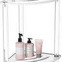 Sumerflos Acrylic Corner Shower Stool for Inside Shower, Clear Small Shower Bench for Shaving Legs Seating Waterproof Heavy Duty Assemble Modern (Clear, 11.81" D x 11.81" W x 18.11" H)