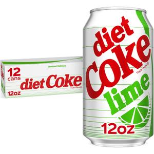 Diet Coke Lime Soda Soft Drink Fridge Pack Cans, 12 fl oz, 12 Pack (EXP 01/26/26)