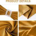 Joccun 120 PCS Spandex Chair Sashes Bows Stretch Chair Cover Band with Buckle Slider Universal Elastic Chair Ties for Wedding Banquet Party Event Decoration (Gold)