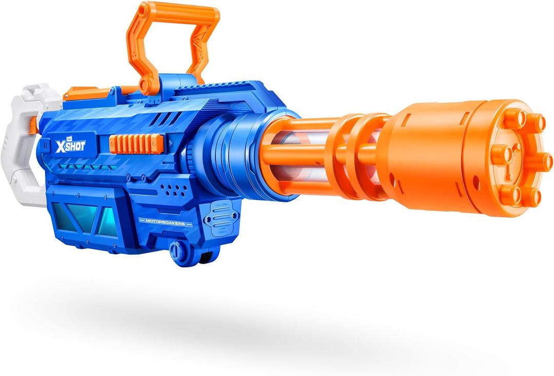 XSHOT Water Gatling Motor Soaker by ZURU, Motorized Blaster Watergun, Water Blaster, Water Toys, Fills with Water in just 1 Second, Rechargeable Battery.