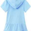 Girls Swim Cover Up Kids Swimsuit Coverup Terry Zip-Up Beach Bathing Suit Wraps with Sunglasses 12
