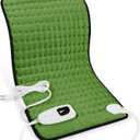 Deepsoon Heating Pad,Electric Heating Pads for Back,Neck,Abdomen,Moist Heating Pad for Shoulder,Knee,Arms,Legs,Dry/Moist Heat & Auto Shut Off,Christmas Gifts for Men and Women,Green Black,24x12 Inch