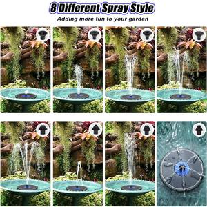 SZMP Solar Fountain Upgrade, 3.5W Solar Powered Bird Bath Fountains with Flower, Outdoor Water Feature Solar Pump with 7-in-1 Nozzles, 4 Fixed Pipes for Humingbirds, Garden, Pool, Pond, and Fish Tank (Black)