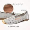 Rominz Women's Flats Shoes Comfortable Black PU Leather Ballet Flats for Women Casual Round Toe Dress Shoes Slip on Shoes Lightweight Foldable(Grey,US5)