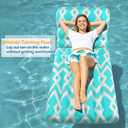 Jasonwell Inflatable Pool Float Adult - Ultra-Comfort Soft Fabric Pool Floaties Lounge Floats Floating Chair Raft with Adjustable Backrest Air Lounger Tanning Float for Pool Beach Party