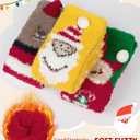 YSense 3 Pairs Womens Fuzzy Socks Cozy Winter Warm Fluffy Soft Cute Animal Fuzzy Home Slipper Socks (Red Yellow Green)