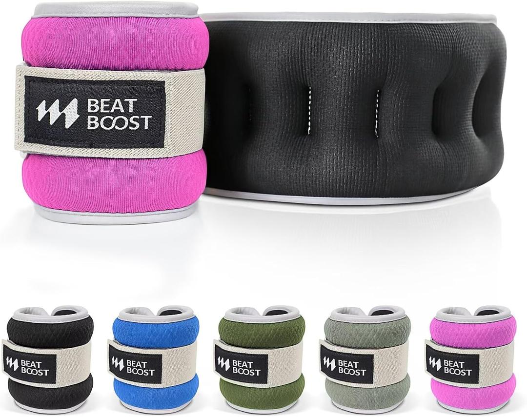 Ankle Wrist Weights for Women Men A Pair of 1 2 3 4 6 8 10 Lbs BeatBoost Arm Leg Weight Set with Adjustable Straps for Walking Pilates Exercise Workout Gym Aerobics (Pink)