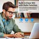 USB Earbuds for PC,Headphones with Microphone for Computer,Wired USB Headset with Mic Audio Control Noise Isolating Stereo Laptop Earphones for Dell for HP for Surface Switch Office Zoom Working White