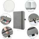 Y&I Bullet Dotted Journal Kit, A5 Hardcover Dotted Journal Notebook with 200 Pages, 120GSM Thick Paper, Stencils Stickers Pens Washi Tapes, Dotted Journaling Kit for Beginners Women Teen Girls (Gray)