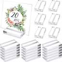 3" Clear Acrylic Stand, 20 Pack Table Sign Holders with 3mm Slot, Multi-Purpose Place Card Base for Wedding Birthday Exhibition Office Cafe Restaurant Perfect Table Decorations (Transparent)