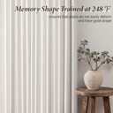 MIULEE Pinch Pleated Thick Linen Curtains 96 Inch 4 Panels Set Back Tab Memory Trained Pinch Pleat Semi Sheer Light Filtering Curtains Let Light in Window Drapes for Living Room Bedroom Beige White