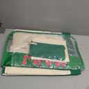 3 Pcs Empty Mahjong Canvas Bag Gift Embroidered American Mahjong Set Incl Tiles Bag and Racks & Pushers Drawstring Bags(Green,Regular)