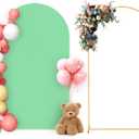 Arch Backdrop Stand and Cover Set, 7.2FT Metal Photo Balloon Arch Backdrop Stand for Wedding Birthday Party Baby Shower Ceremony Graduation Decoration, Green