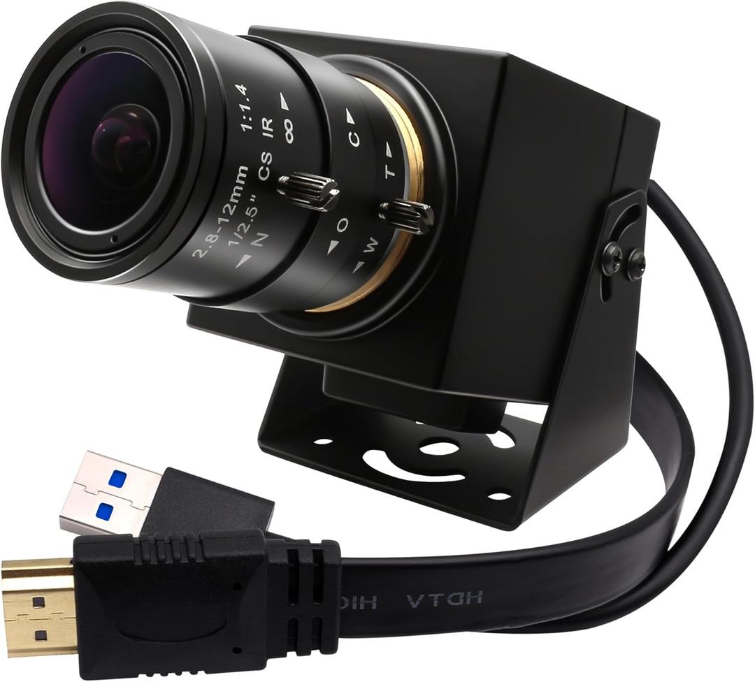 SVPRO 4K 60fps Streaming Camera with 4X Optical Zoom & Manual Focus, HDMI/USB 3.0 Webcam for PC/Mac - Live Broadcast/OBS/Monitoring, 2.8-12mm CS Mount Lens