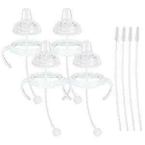 Sippy Cup Soft Spout Conversion Kit for Philips Avent Natural Baby Bottle, Bottle Handles and Weighted Straw - 4 Pack
