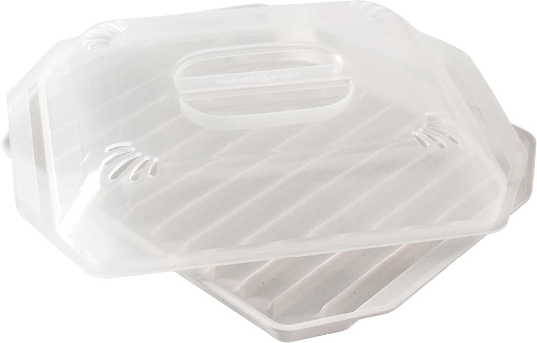 Nordic Ware Bacon Rack with Lid, 10.25x8x2 Inches