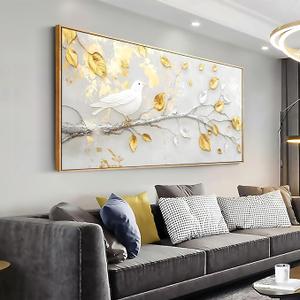 Solid wood frame abstract Wall Art Framed Ready to Hang Wall Art Modern artwork Fantasy Paintings 3D chrysanthemumabstract lines Wall Art Prints Canvas Painting 29"x58"Large Size for Liv ing Room Bedroom Office Decoration