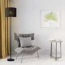 Black Lampshades Set of 2, Drum Lamp shade with Hollow-carved Design, 12.7" x 12.7" x 10 Inches Lampshades for Table Lamp, Floor Lamp, Pendant Light, Lamp Shade Harp Holder Included