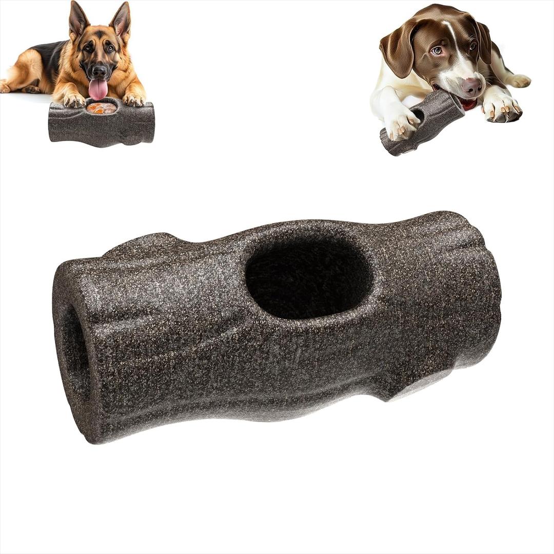 Unbreakable Dog Toy for Power Chewers, Large Dog Interactive Feeder with Food Cups & Treat Food Slow Feeder - Anxiety Relief with Pupscile for Large Breeds (Grey, Medium)