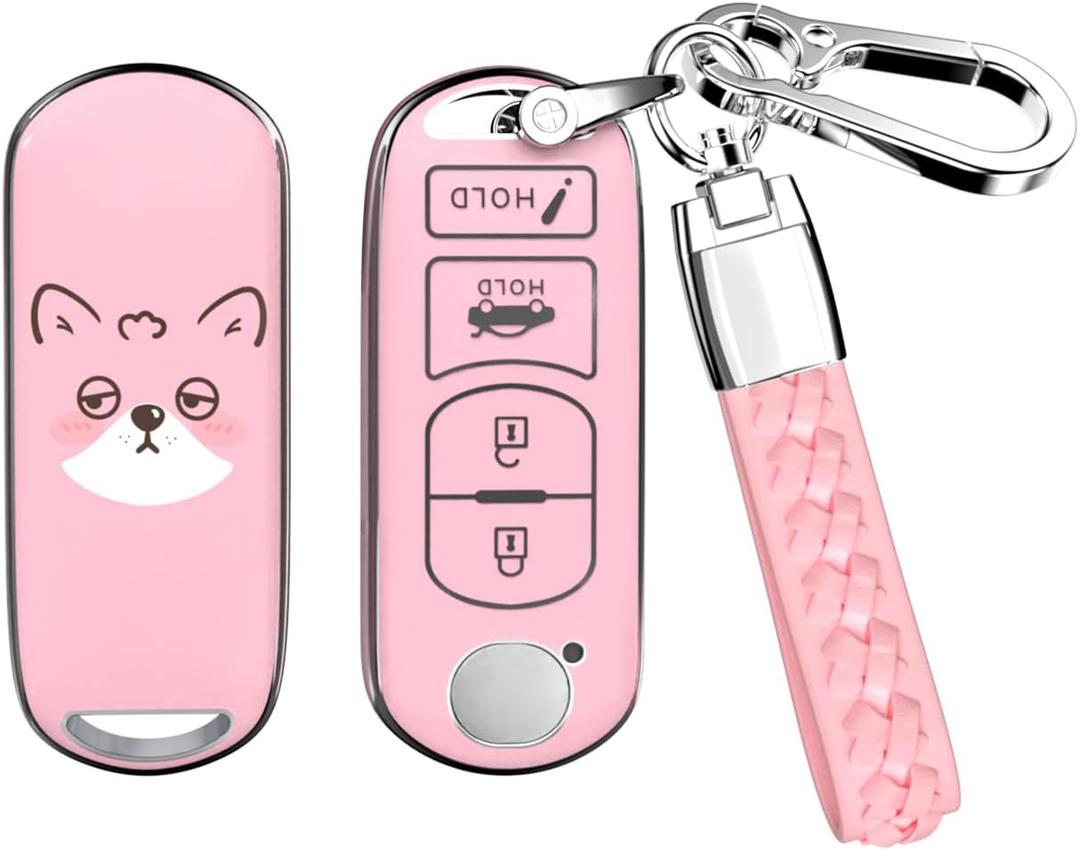 ACEBOY for Mazda Key Fob Cover, Soft TPU Protective Case with Keychain for Mazda 3/6/ CX-3/ CX-5/ CX-7/ CX-9/ MX-5 Miata