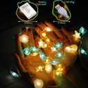 2 Pcs Ocean Beach Themed Sea Life Cute Fairy Decorative String Lights 10 FT 30 LEDs, 8 Light Modes Battery Operated, Starfish and Seashell Design for Summer Room, Ocean Bathroom, Beach Party Decor