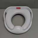 Fisher-Price Ready & Steady Potty Seat Deluxe Soft Padded Potty Ring with Handles, Splash Guard, and Storage Hook for Toddlers Potty Training, White