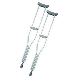 Standard Steel Push-Button Crutches, Adult, 350 lb. Capacity,6,Case,MDS80535S