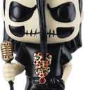 2 x Gothic Skeleton Figurine, Matte Resin, 10 inches Height, White and Black, Fantasy Collection