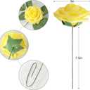 AmyHomie Artificial Flower Yellow Rose 25pcs Real Looking Fake Roses w/Stem for DIY Wedding Bouquets Centerpieces Arrangements Party Baby Shower Valentines Day Christmas Tree Decorations