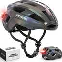 VICTGOAL Road Bike Helmet Adult Men Women with Detachable Magnetic Rear Light, Bicycle Helmet Adjustable Breathable Road Cycling Helmet for Road Mountain Riding (Glitter, L: 57-61 cm)