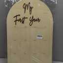 One Year Wood Photo Board - My First Year Month Milestone Board, Girl/Boy 1st Birthday Decorations, 12 Months Banner, Brown 