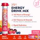 Zipfizz Daily Energy Drink Powder, Fruit Punch, 20 Pack 3-in-1 Sustained Energy, Rapid Hydration, and Essential Vitamins Sugar-Free Electrolyte Powder Contains Vitamin B-12 & Antioxidants