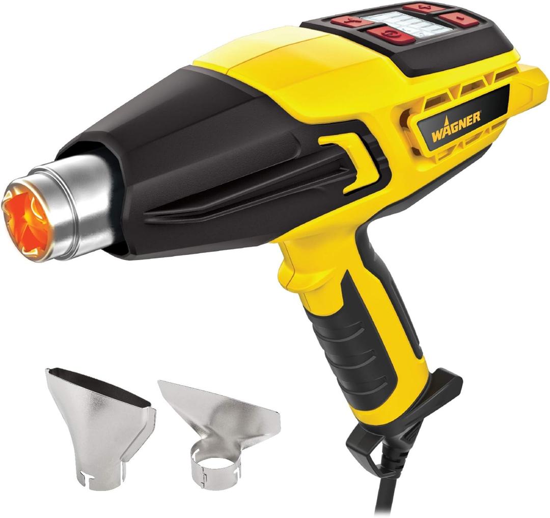 Wagner Spraytech 0503063 FURNO 500 Variable Temp Heat Gun, 2 Nozzles & 12 Temperature Settings Ranging 150F-1200F, Electric Heat Gun for Paint Removal, Bending PVC, Crafts and More