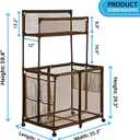 Pool Storage Equipment Organizer Holder - Noodles, Toys, Balls and Floats Mesh Rolling Double Decker Bin, Large with Noodle Rack, (23" L x 35.3" W x 59.4" H), Brown
