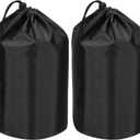 PATIKIL Stuff Sack, Waterproof Outdoor Storage Sack Portable Drawstring Dust Flap Bag Lightweight Sleeping Bag for Camping Hiking Travel (9 x 17 Inch, Black)