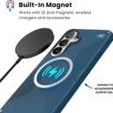 Speck Samsung Galaxy S26+ Presidio2 Grip + Magnet Case - Deep Sea/Silver Metallic/Spell Blue