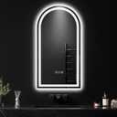 QAOYEDE 18x30 Arch LED Bathroom Mirror, Bathroom Vanity Mirror with Lights
Backlit/Front Dimmable 3 Color Smart Memory Anti-Fog Tempered Glass, Suitable for Smaller Bathrooms Vanity, UL Recognized