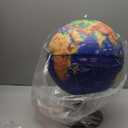 WOWESOTICA 12” Raised Relief World Globe with LED Light, Desk Globe with Wood Base & Metal Meridian, Educational Geography Tool for Students, Teachers & Office Decor(Blue, 12 Inch)