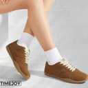 Women's Fashion Sneakers Casual Retro Walking Shoes Lace-Up Lightweight Comfortable Low Top Non-Slip Footwear, Size 7US Brown