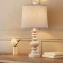 BOBOMOMO Resin 20.5" Farmhouse Lamps for Bedrooms Retro Side Table Lamps Bedside Lamp for Side Nightstand Living Room,Suitable for Decorating Small Areas, 1 Pack