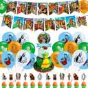 The Wizard of Oz Party Decorations,Princess Birthday Party Supplies Includes Banner- Cake Topper - 24 Cupcake Toppers - 18 Balloons