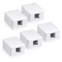 VCELINK RJ45 Surface Mount Box 1-Port for UTP Cat6/ Cat5e/ Cat5 Keystone Jacks, 5-Pack, White