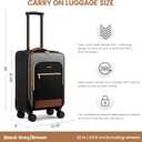 LOVEVOOK Carry On Luggage 22x14x9 Airline Approved,20 Inch Carry-on Suitcase for Women,Softside Suitcases with Wheels,Rolling Checked Luggage with TSA Lock,Lightweight Travel