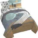 Jay Franco Star Wars Queen Size Comforter Set - 7 Piece Bedding Includes Sheet Set & Pillow Covers - Super Soft Cozy Bedding with Death Star and Millennium Falcon